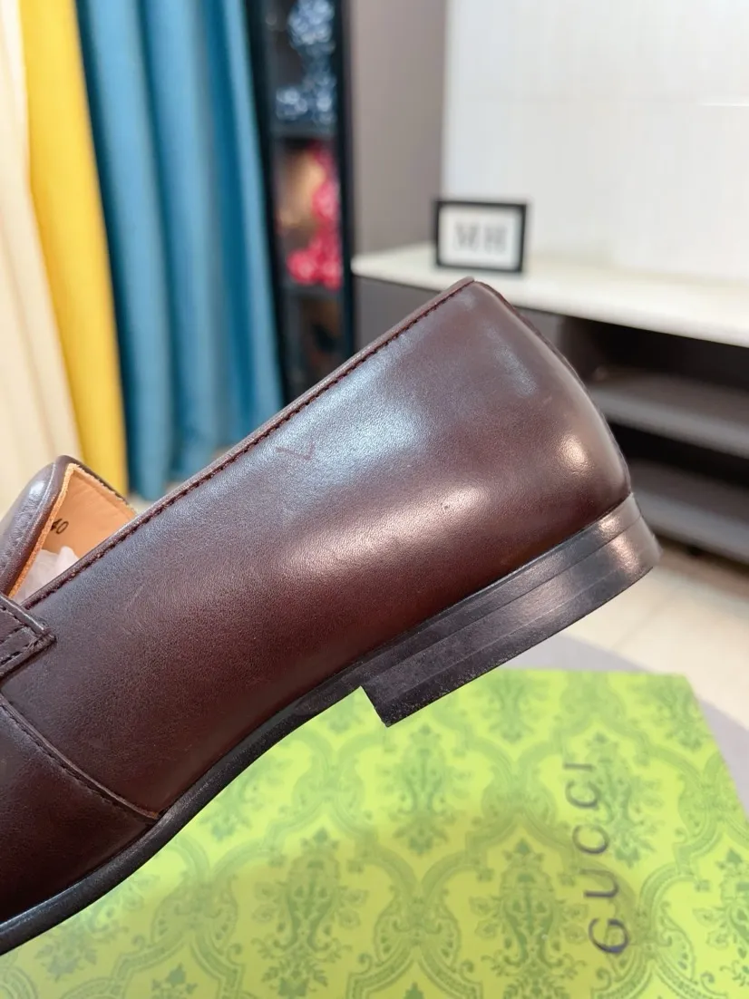 Men's shoes 💰500🌹🌹【GUCCI】The most popular classic Gucci leather shoes. Synchronized with the official website, the upper is made of Italian first-layer cowhide ➕cowhide lining, with unique brand and unique craftsmanship. Highlighting the hot style of the new year. Stop hesitating, stop wandering, get it now. Number: 38--44